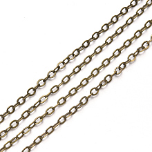 Honeyhandy Brass Cable Chains, Soldered, with Spool, Flat Oval, Antique Bronze, 2.2x1.9x0.3mm, Fit for 0.6x4mm Jump Rings, about 32.8 Feet(10m)/roll