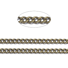 Honeyhandy Brass Twisted Chains, Curb Chains, Unwelded, with Spool, Lead Free & Nickel Free & Cadmium Free, Antique Bronze, 2x1.5x1mm, about 92m/roll