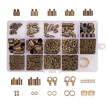 PandaHall 1 BOX 500 PCS 10-Style Antique Tibetan Bronze Spacer Beads Jewelry Findings Accessories for Bracelet Necklace Jewelry Making