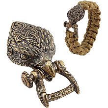 NBEADS Eagle Brass Paracord Bead, Parachute Paracord Cord Tool Lanyard Bead EDC Charms Pendant Charms Accessories for EDC String Bracelet Crafts, Antique Bronze