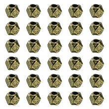 Honeyhandy Polyhedron Tibetan Style Alloy Finding Beads, Lead Free & Cadmium Free, Antique Bronze, 3x3x3mm, Hole: 1mm