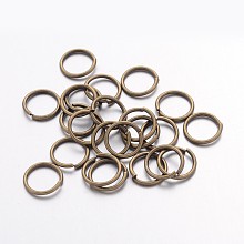 Honeyhandy Open Jump Rings Brass Jump Rings, Cadmium Free & Lead Free, Antique Bronze, 10x1mm, 18 Gauge, Inner Diameter: 8mm, about 2600pcs/500g