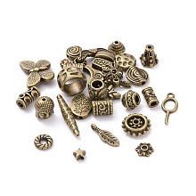 Honeyhandy Tibetan Style Alloy Beads, Mixed Shapes, Antique Bronze, 4~22x4~22x2~8mm, Hole: 1~5mm