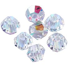 CHGCRAFT 200pcs K9 Glass Rhinestone Beads Faceted Bicone Crystal AB K9 Glass Rhinestone Beads for Jewelry Making, 3x3mm, Hole 0.8mm