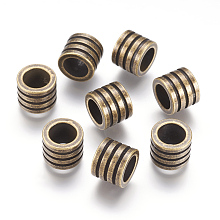 Honeyhandy 304 Stainless Steel Beads, Column, Antique Bronze, 10x8mm, Hole: 6.5mm