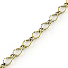 Honeyhandy Iron Figaro Chains, Curb Chains, with Spool, Soldered, Antique Bronze, 5.7x3.8x0.5mm, about 32.8 Feet(10m)/roll