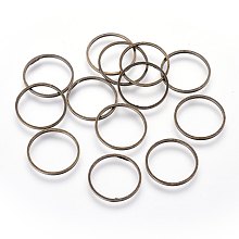 Honeyhandy Brass Linking Rings, Nickel Free, Antique Bronze, 16x0.65mm, Inner Diameter: 15mm