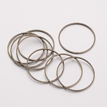 Honeyhandy Brass Linking Rings, Nickel Free, Antique Bronze, 25x1mm