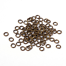 Honeyhandy 90pcs Antique Bronze Brass Jump Rings, Cadmium Free & Lead Free, Open Jump Rings, 18 Gauge, 6x1mm, Inner Diameter: 4mm, about 90pcs/10g