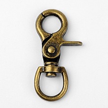 Honeyhandy Tibetan Style Alloy Lobster Swivel Clasps, Swivel Snap Hooks, Antique Bronze, 62x30x9mm