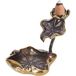 GORGECRAFT Lotus Backflow Incense Holder Antique Bronze Frog Waterfall Incense Burner Brass Aromatherapy Ornament for Meditation Yoga Home Living Room Office Decor Decoration Aromatherapy Ornaments