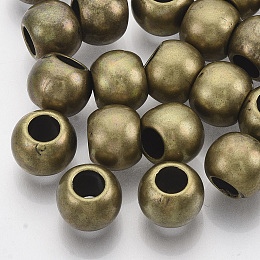 Honeyhandy CCB Plastic European Beads, Large Hole Beads, Rondelle, Antique Bronze, 10x8mm, Hole: 4.5mm, about 1400pcs/500g