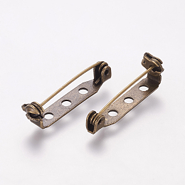 Honeyhandy Nickel Free Iron Brooch Findings, Back Bar Pins, Antique Bronze, 27mm long, 5mm wide, 7mm thick, Pin: 0.8mm