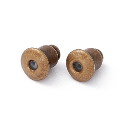 Honeyhandy Brass Ear Nuts, Earring Backs, Bell, Antique Bronze, about 6mm long, 5mm wide, hole: 1mm