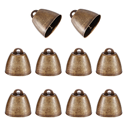 NBEADS 10 Pcs Farm Animal Bell, Craft Bells Grazing Iron Bell Goat Bell Retro Christmas Iron Bell Pendant Metal Pet Bell Noisemaker Call Bells for Cattle Cow Horse Sheep, Antique Bronze