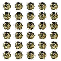 Honeyhandy Polyhedron Tibetan Style Alloy Finding Beads, Lead Free & Cadmium Free, Antique Bronze, 3x3x3mm, Hole: 1mm