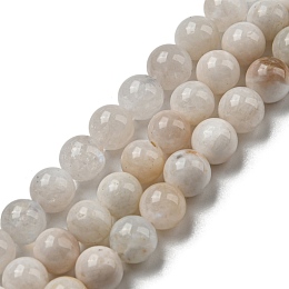 Honeyhandy Natural Rainbow Moonstone Beads Strands, Grade AB, Round, 6mm, Hole: 0.6mm, about 61pcs/strand, 15.75''(40cm)