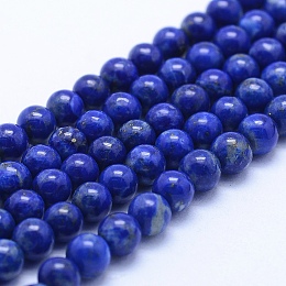 Honeyhandy Natural Lapis Lazuli Beads Strands, Grade AB, Round, 4mm, Hole: 1mm, about 94pcs/strand, 15.5 inch(39.5cm)