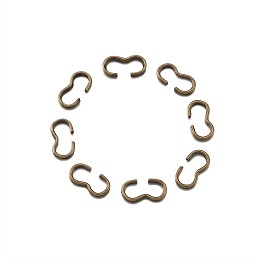 Honeyhandy Iron Quick Link Connectors, Chain Findings, Number 3 Shaped Clasps, Antique Bronze, 7.5~8x4x1~2mm