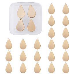 BENECREAT 30 Pack Stamping Blanks Brass Blank Pendants for Bracelet Earring Pendant Charms Dog Tags - 0.55x0.68, Drop Shape