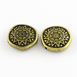 Honeyhandy Antique Acrylic Beads, Flat Round, Antique Bronze, 20x6mm, Hole: 1.5mm, about 320pcs/500g