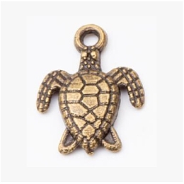 Honeyhandy Tibetan Style Alloy Pendants, Sea Turtle, Antique Bronze, 16x12.4x2.2mm, Hole: 1.5mm