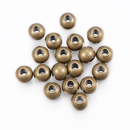 Honeyhandy 304 Stainless Steel Beads, Round, Antique Bronze, 4x3mm, Hole: 2mm