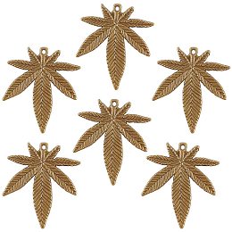 PandaHall Elite 30pcs Marijuana Leaf Charms Pendants Antique Bronze Tibetan Medical Pot Cannabis Tree Leaves Charms for DIY Earring Bracelet Necklace Jewelry Making