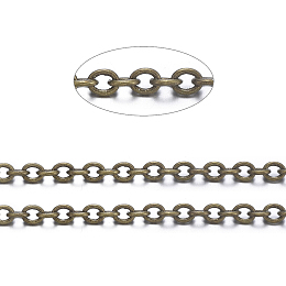 Honeyhandy Brass Cable Chains, Soldered, Cadmium Free & Nickel Free & Lead Free, Antique Bronze, 2.5x2x0.5mm