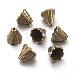 Honeyhandy Antique Bronze Tibetan Style Bead Caps, Lead Free & Cadmium Free, 13x12mm, Hole: 2mm, Inner Diameter: 10mm