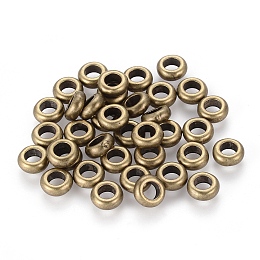 Honeyhandy Alloy Spacers Beads, Rondelle, Lead Free and Cadmium Free & Nickel Free, Donut, Antique Bronze, Size: about 7mm diameter, 3mm thick, hole: 4mm