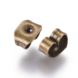 Honeyhandy Iron Friction Ear Nuts, Antique Bronze, 5x3.5mm, Hole: 0.7~0.9mm