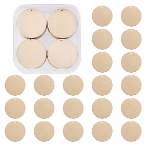 BENECREAT 30 Pack Stamping Blanks Brass Blank Pendants for Bracelet Earring Pendant Charms Dog Tags - 0.98"(25mm), Round Shape