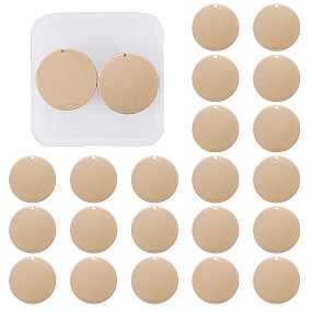 BENECREAT 30 Pack Stamping Blanks Brass Blank Pendants for Bracelet Earring Pendant Charms Dog Tags - 1.18"(30mm), Round Shape