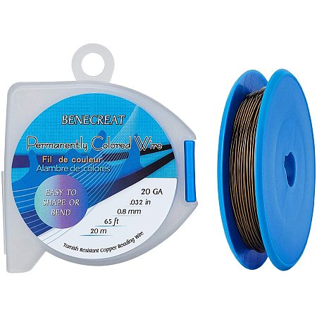 BENECREAT 20 Gauge 65 Feet/20 Yard Silver Copper Wire Tarnish Resistant Jewelry Beading Wire for Craft Project Making
