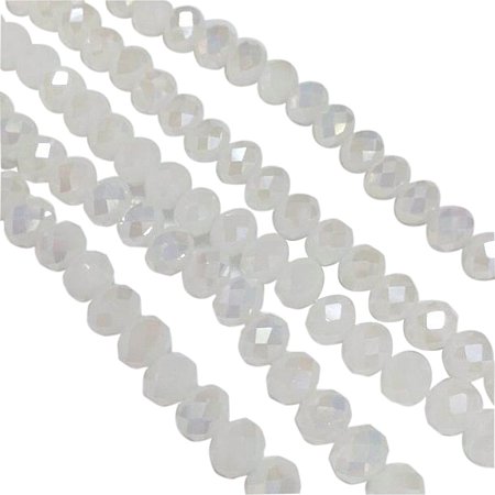 NBEADS 10 Strands Electroplate Opaque Solid Color Crystal Glass Abacus Beads, 8x6mm, Hole: 1mm; about 71pcs/strand, 16.5