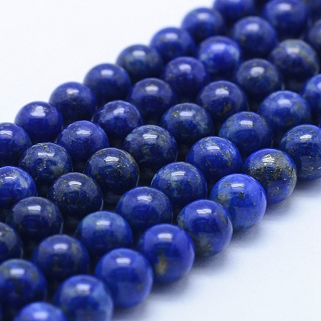 Honeyhandy Natural Lapis Lazuli Beads Strands, Grade AB, Round, 6mm, Hole: 1mm, about 67pcs/strand, 15.7 inch(40cm)
