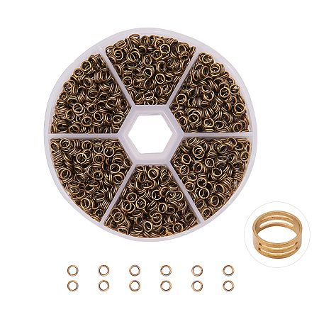 PandaHall Elite Antique Bronze Iron Split Rings Diameter 4mm Double Loop Jump Ring for Jewelry Making, about 1700pcs/box