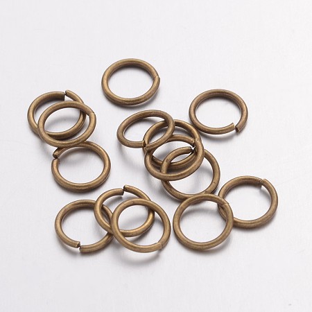 Honeyhandy Open Jump Rings Brass Jump Rings, Cadmium Free & Lead Free, Antique Bronze, 8x1mm, 18 Gauge, Inner Diameter: 6mm, about 4300pcs/500g