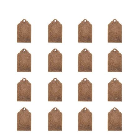 ARRICRAFT 10pcs Antique Bronze Brass Blank Stamping Tag Pendants Metal Alphabet Letter Stamps Tags Charms for Jewelry Necklace Makings 0.8x0.5 inch Rectangle