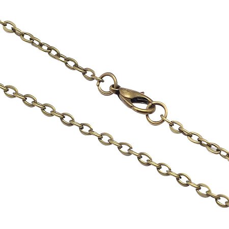 Arricraft 100pcs 31.5in Iron Cable Chain Vintage Chain Antique Bronze Lobster Clasps for Necklace Jewelry Accessories DIY Making 4x3x1mm