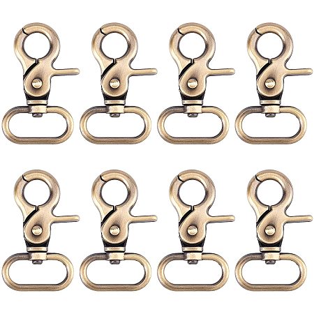 OLYCRAFT 12PCS Swivel Snap Hook Lobster Claw Clasp 1 Inch Lobster Claw Clasp Swivel Clasps Keychain Ring Lanyard Snap Hooks for Purses Keychain - Antique Bronze