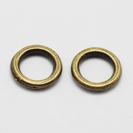 Honeyhandy Alloy Round Rings, Soldered Jump Rings, Antique Bronze, 18 Gauge, 7x1mm, Hole: 4.5mm, Inner Diameter: 4mm