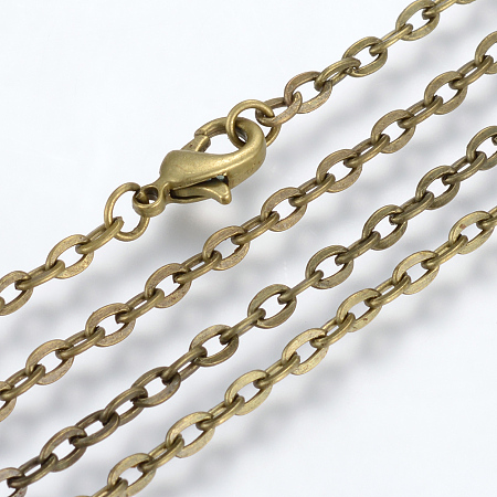 Honeyhandy Iron Cable Chains Necklace Making, with Lobster Clasps, Unwelded, Antique Bronze, 17.7 inch(45cm)