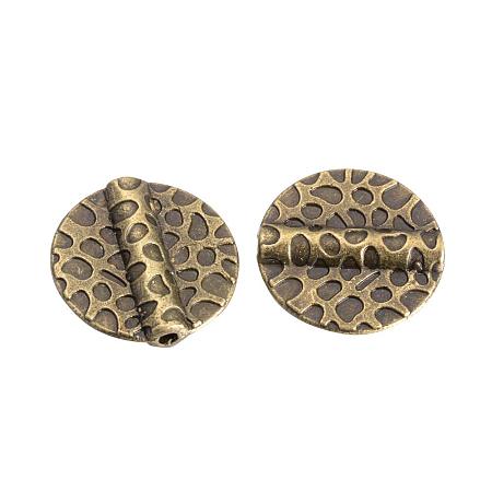ARRICRAFT About 20pcs Tibetan Style Antique Bronze Alloy Flat Round Beads for Bracelets Jewelry Making, 19x4mm, Hole: 2mm
