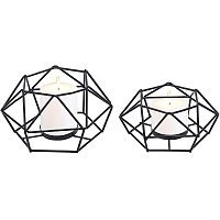 Pandahall Elite 2pcs Candle Holder, Hollow Tealight Candle Stand Geometric Candlesticks Candle Centerpiece for Tables Decor Living Room Bathroom Wedding Party Decorations