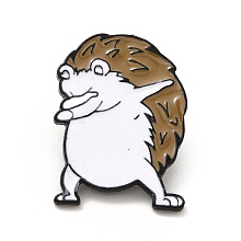 Honeyhandy Hedgehog Enamel Pin, Electrophoresis Black Alloy Creative Badge for Backpack Clothes, Camel, 29.5x22x2mm, Pin: 1.2mm