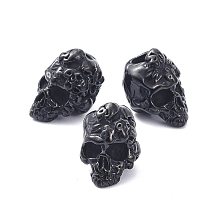 Honeyhandy 304 Stainless Steel Beads, Skull, Electrophoresis Black, 15x11x11.5mm, Hole: 4mm