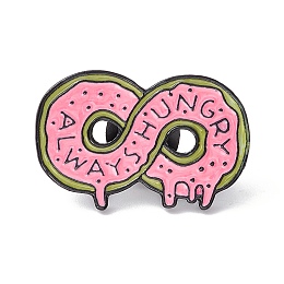 Honeyhandy Always Hungry Enamel Pin, Infinity Alloy Brooch for Backpack Clothes, Electrophoresis Black, Pink, 18.5x30x1.5mm