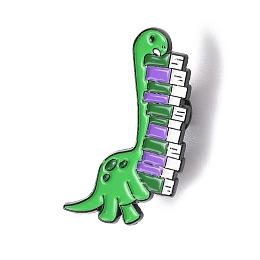 Honeyhandy Dinosour with Book Enamel Pin, Cartoon Alloy Badge for Backpack Clothes, Electrophoresis Black, Green, 39x23x1.5mm, Pin: 1.3mm